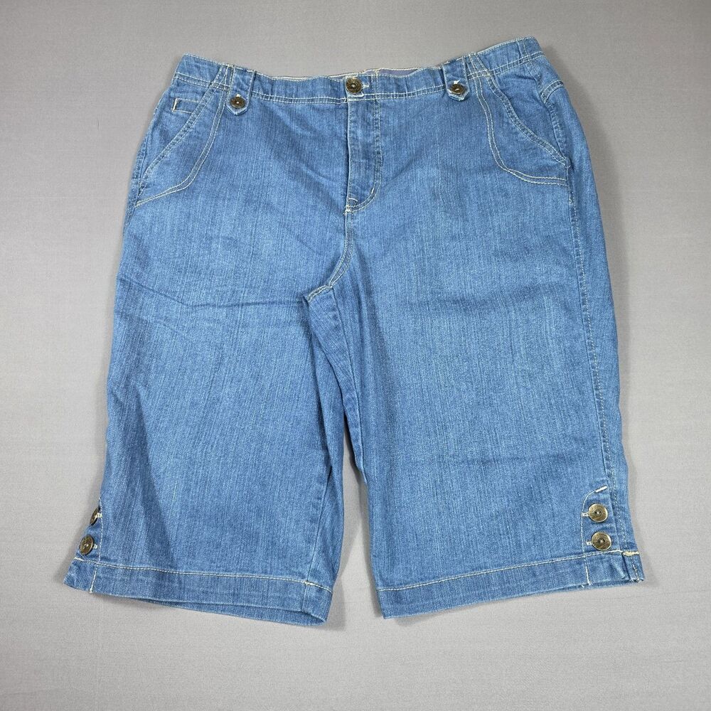 Gloria Vanderbilt Bermuda Shorts "Lacey" Stretch Waistband Women's Plus Size 16W